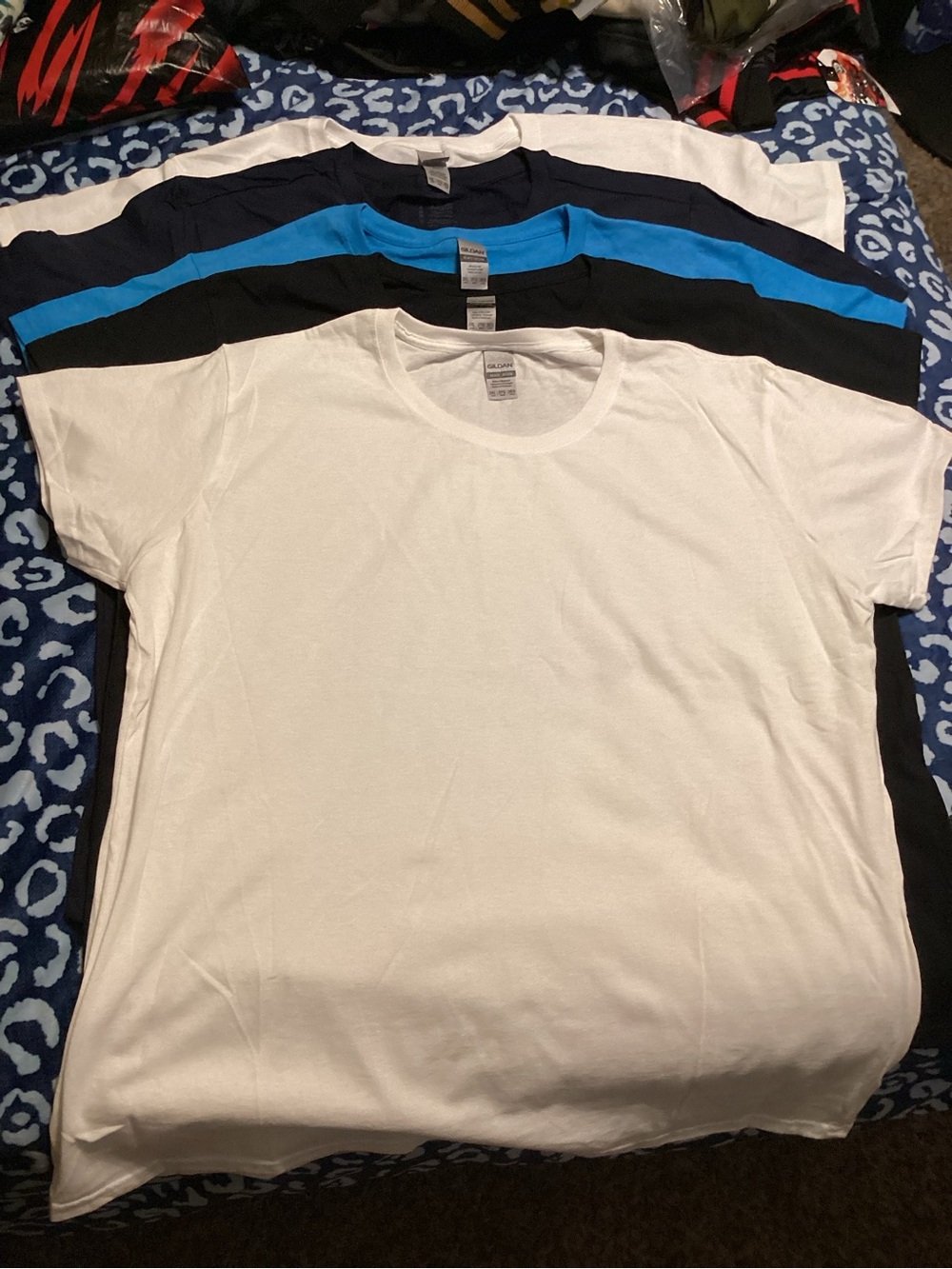 Gildan Women's Short Sleeve Crew Tees - White, Black, Blue,Navy